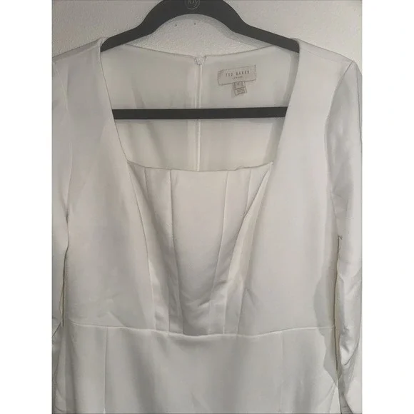 Ted Baker London Astrid‎ Pencil Dress White Long Sleeve Size 2